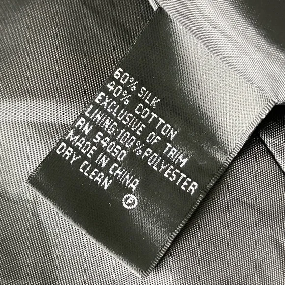 KASPER Black & White Silk and Cotton Blend Open Front Blazer Size 18W - Picture 12 of 12